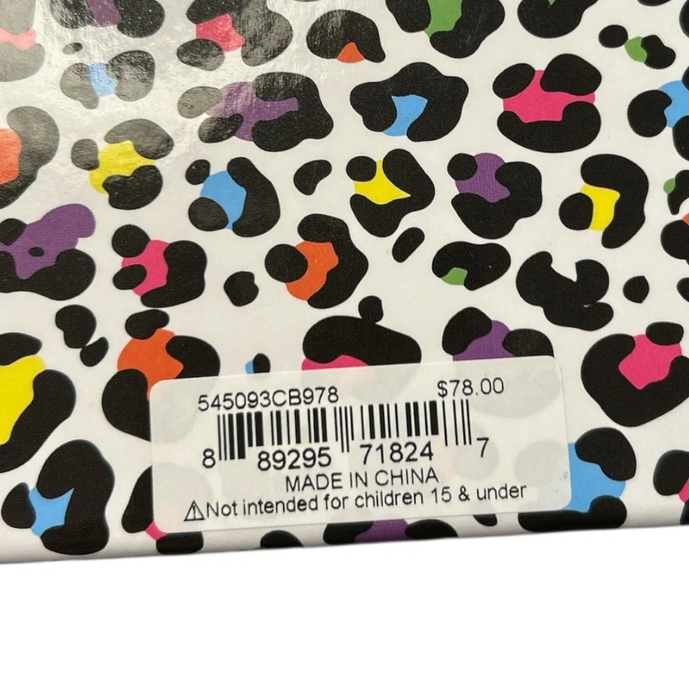 Betsey Johnson Multicolor skull key chain bag charm with rhinestons NIB